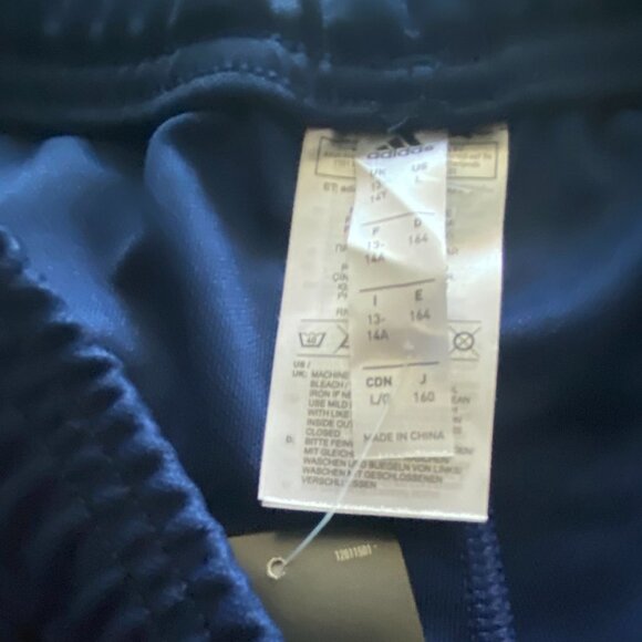 BNWT ADIDAS Track Pants with Climacool Blue with 3 White Stripes Youth Size L - Picture 6 of 7